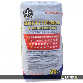 Шпатлевка финишная Русеан на гипсовой основе белая 20 кг
