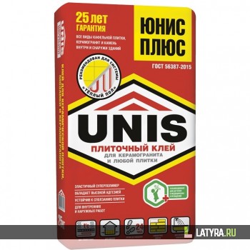 Клей для плитки Unis Плюс 25 кг
