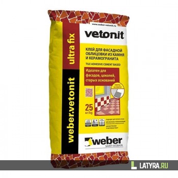 Клей для фасадной облицовки Weber.Vetonit Ultra Fix 25 кг
