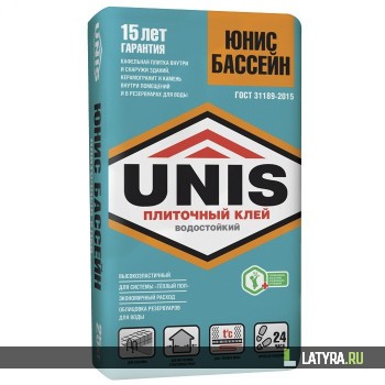 Клей для плитки Unis Бассейн 25 кг