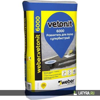 Ровнитель для пола быстротвердеющий Weber.Vetonit 6000 25 кг