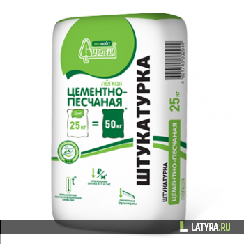 Штукатурка цементно-песчаная легкая Старатели Эколайт 25 кг