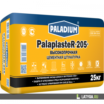 Штукатурка цементная Paladium PalaplasteR-205 высокопрочная 25 кг