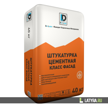 Штукатурка цементная De Luxe Класс PH/MH фасад 40 кг