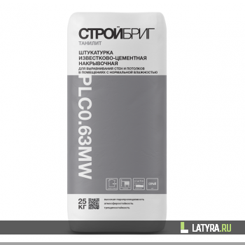 Штукатурка цементно-известковая Стройбриг Танилит PLC 0.63 MW белая 25 кг