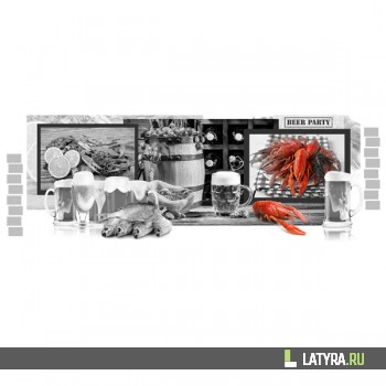 Фартук кухонный ХДФ Апласт Пивной рай 2070х695х3 мм