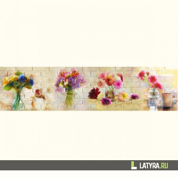 Фартук кухонный МДФ Апласт Цветы в вазах 2440х1220х3 мм