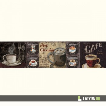 Фартук кухонный МДФ Апласт Кофе ассорти 2440х1220х3 мм