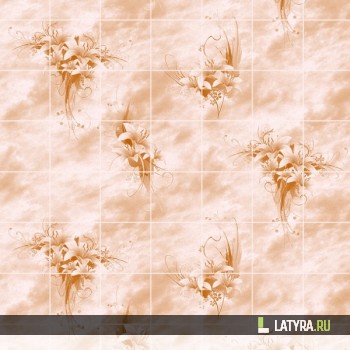 Стеновая панель ХДФ Апласт Букет цветов Терракот 2440х1220х3 мм