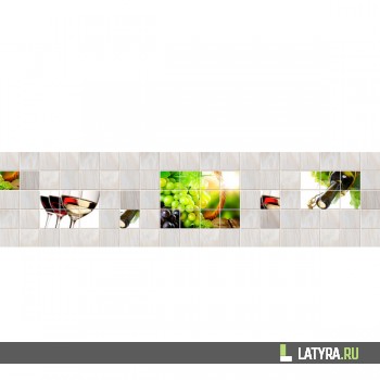 Фартук цветной ХДФ Апласт Кафель Вино 2440х610х3 мм