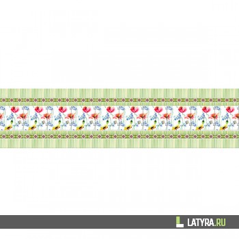 Фартук цветной ХДФ Апласт Кафель Маки 2440х610х3 мм