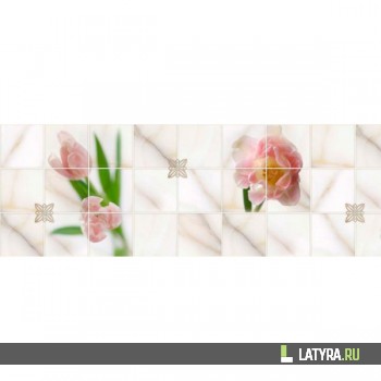 Фартук цветной ХДФ Апласт Кафель Тюльпан 2440х610х3 мм