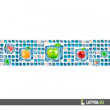 Фартук цветной ХДФ Апласт Мозаика с фруктами 2440х610х3 мм