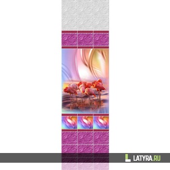 Стеновая панель ПВХ Novita 3D Фламинго (мерц.) (узор) 250х2700х9 мм