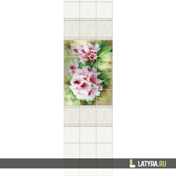 Стеновая панель ПВХ Novita 3D Пиано Азалия (узор) 250х2700х9 мм