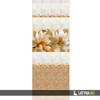 Стеновая панель ПВХ Novita 3D Магнолия бежевая (узор) 250х2700х9 мм