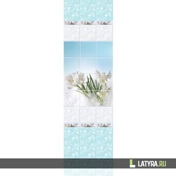Стеновая панель ПВХ Novita 3D Крокус Лазурь (узор) 250х2700х9 мм