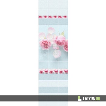 Стеновая панель ПВХ Novita 3D Ледяная роза (узор) 250х2700х9 мм