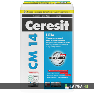 Клей для керамической плитки и керамогранита Ceresit CM 14 Extra 25 кг