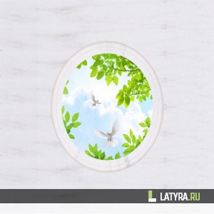 Потолок ПВХ Апласт Голуби 2500х2000х9 мм