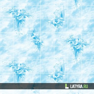 Стеновая панель ХДФ Апласт Букет цветов Голубой 2440х1220х3 мм