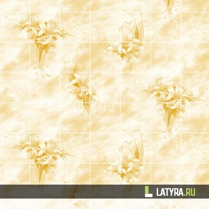 Стеновая панель ХДФ Апласт Букет цветов Песок 2440х1220х3 мм